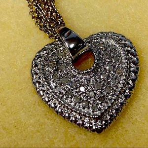 Silver Diamond Heart Necklace